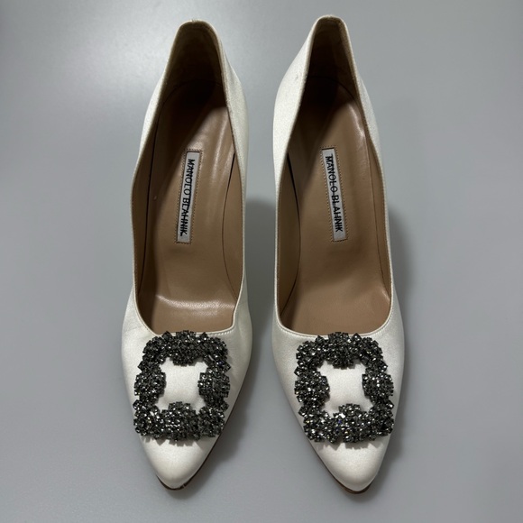 Manolo Blahnik Shoes - Manolo Blahnik Hangisi Pumps Heels White Women’s EU 39/US 9
